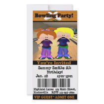 Bowling Party Photo Card Template