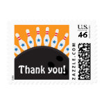 Bowling party thank you postage stamps stamp