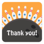 Bowling party thank you stickers sticker
