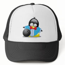 Bowling Penguin Trucker Hats
