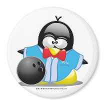 Bowling Penguin Refrigerator Magnets