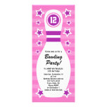 Bowling pin birthday party invitation with stars