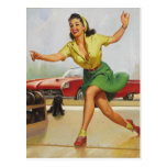 Bowling Pin Up Girl Postcards