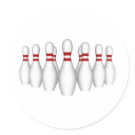 Bowling Pins: 3D del: Round Stickers