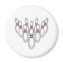 Bowling Pins: 3D Model: Fridge Magnet