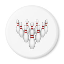 Bowling Pins: 3D Model: Refrigerator Magnets