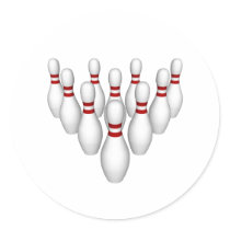 Bowling Pins: 3D Model: Round Stickers