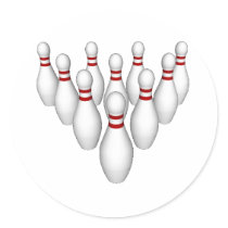 Bowling Pins: 3D Model: Round Stickers