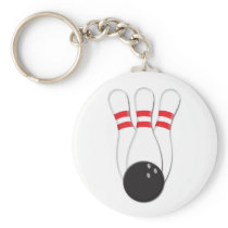 Bowling Pins and Ball Keychain