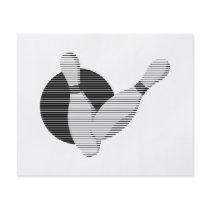 bowling pins and ball lines design custom flyer