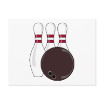 bowling pins and ball vector design post card