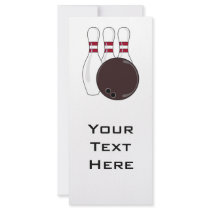 bowling pins and ball vector design customized rack card