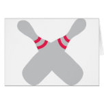 bowling pins crossed greeting cards