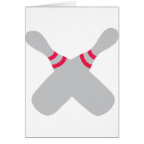 bowling pins crossed card