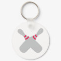 bowling pins crossed keychains