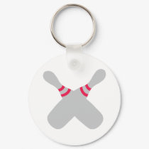 bowling pins crossed keychains