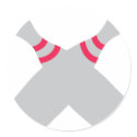 bowling pins crossed stickers
