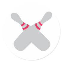 bowling pins crossed stickers