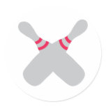 bowling pins crossed stickers