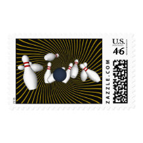 Bowling Pins: Custom Postage Stamps