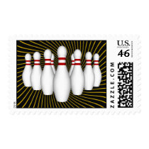 Bowling Pins: Custom Postage Stamps