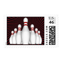 Bowling Pins: Custom Postage Stamps