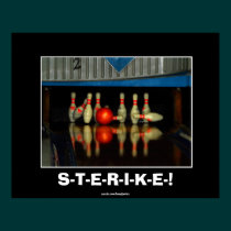 Bowling Pins Fun STRIKE Motivational Poster posters