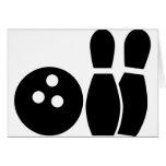 bowling pins icon greeting cards