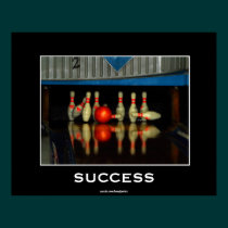 Bowling Pins Motivational Poster posters