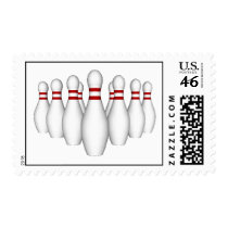 Bowling Pins Postage Stamps (medium) by spiritswitchboard Bowling Pins Postage Stamps (medium)