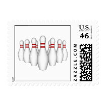 Bowling Pins Postage Stamps (small) by spiritswitchboard Bowling Pins Postage Stamps (small)