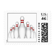 Bowling Pins Postage Stamps (small)