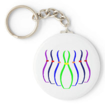 Bowling Pins T-shirts and Gifts. Key Chain