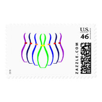 Bowling Pins T-shirts and Gifts. Postage Stamps