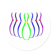 Bowling Pins T-shirts and Gifts. Sticker