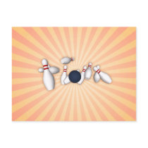 Bowling Pins: Vector Drawing: postcards