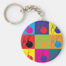 Bowling Pop Art Key Chains