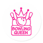 Bowling Queen Round Sticker