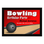 Bowling - Red Birthday Party Invitations