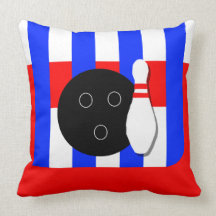 Bowling RWB Throw Pillow