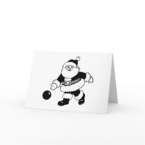 Bowling Santa Greeting Card