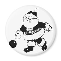 Bowling Santa magnets