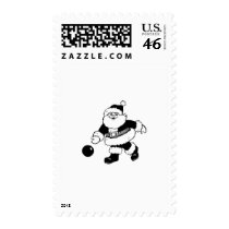 Bowling Santa Stamp