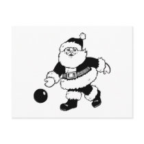 Bowling Santa Post Card