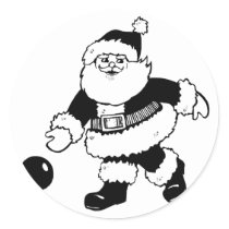 Bowling Santa stickers