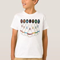 bowling, sports, kids, birthday, t-shirt, tee-shirt, party, fun, autism, T-shirt/trøje med brugerdefineret grafisk design
