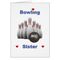 Bowling Sister Hearts Card