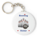 Bowling Sister Hearts Key Chain