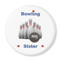 Bowling Sister Hearts Fridge Magnets