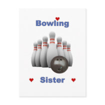 Bowling Sister Hearts Post Cards